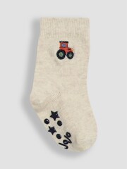 JoJo Maman Bébé Natural Tractor Socks 3 Pack - Image 4 of 4