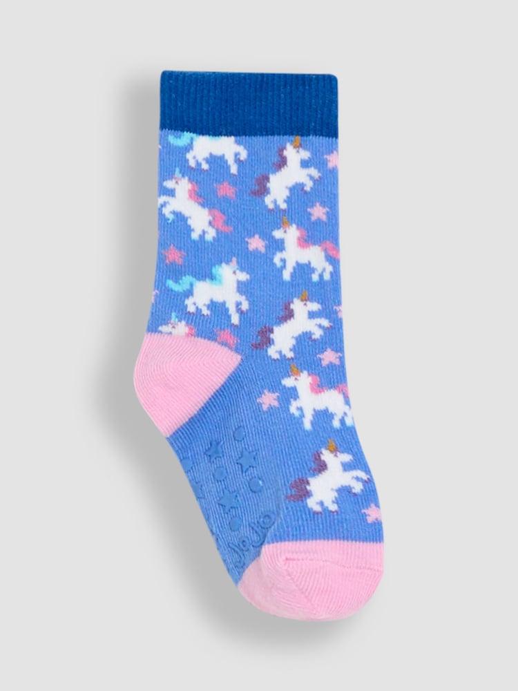 JoJo Maman Bébé Blue Cotton Socks 3 Pack - Image 2 of 4