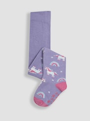 JoJo Maman Bébé Pink Cotton Rich Unicorn Tights 2 Pack - Image 3 of 4