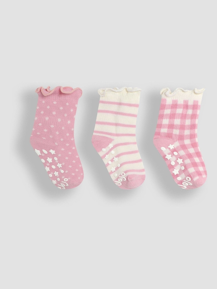 JoJo Maman Bébé bombažne nogavice z volančki 3 Pack - Slika 1 iz 4 JoJo Maman Bébé bombažne nogavice z volančki 3 Pack - Slika 1 iz 4