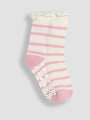 JoJo Maman Bébé Pink Cotton Frill Socks 3 Pack - Image 3 of 4