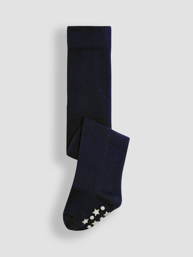 JoJo Maman Bébé Navy Cotton Rich Extra Thick Tights - Image 1 of 3
