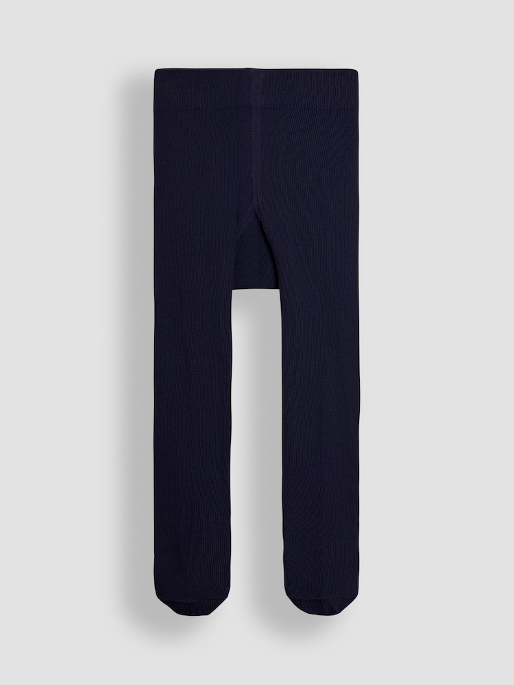 JoJo Maman Bébé Navy Cotton Rich Extra Thick Tights - Image 2 of 3