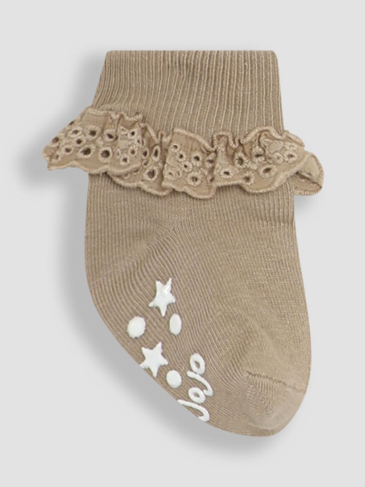 JoJo Maman Bébé Natural Frill Socks 3 Pack - Image 2 of 4 JoJo Maman Bébé Natural Frill Socks 3 Pack - Image 2 of 4