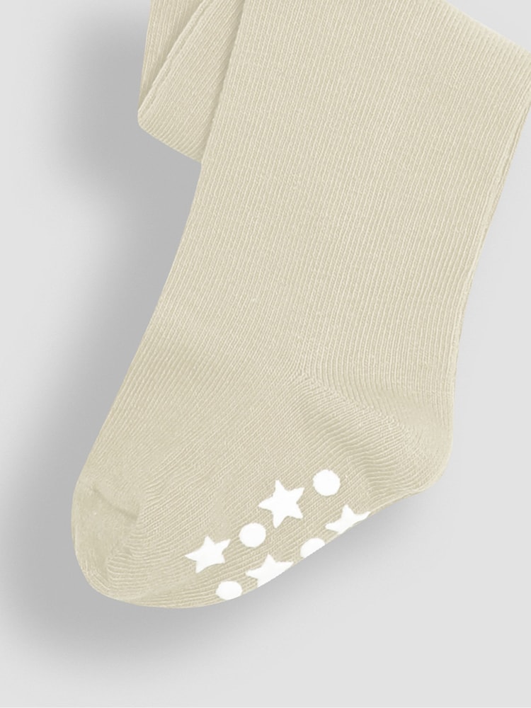 JoJo Maman Bébé Cream Cotton Rich Extra Thick Tights - Image 3 of 3