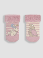 JoJo Maman Bébé Pink 2-Pack Baby Socks - Image 1 of 4