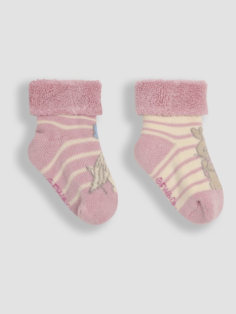 JoJo Maman Bébé Pink 2-Pack Baby Socks - Image 2 of 4