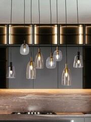 Searchlight Black Dakota 8 Light MultiDrop Pendant Ceiling Light - Image 1 of 4