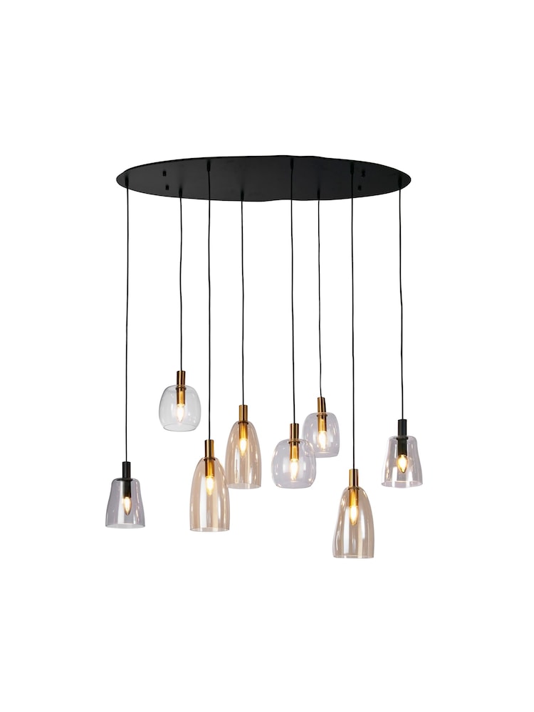 Searchlight Black Dakota 8 Light MultiDrop Pendant Ceiling Light - Image 2 of 4