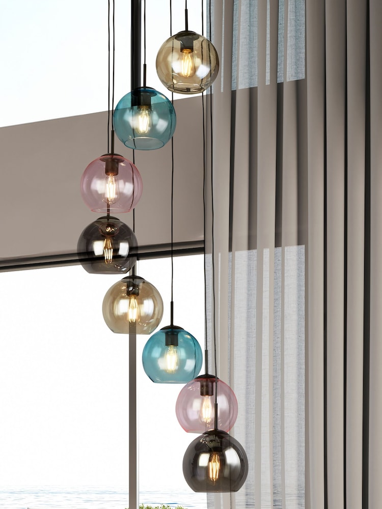 Searchlight Black Festival 8 Light Pendant Ceiling Light - Image 1 of 4
