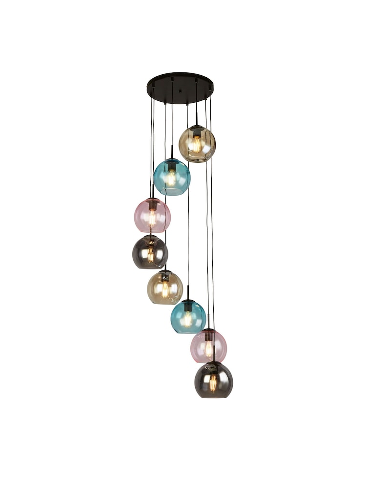 Searchlight Black Festival 8 Light Pendant Ceiling Light - Image 2 of 4