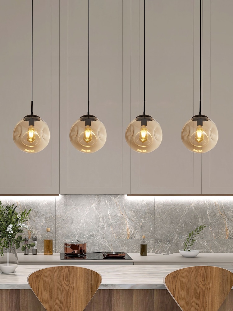 Searchlight Black Terra 4 Light Bar Ceiling Light - Image 1 of 4