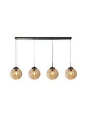 Searchlight Black Terra 4 Light Bar Ceiling Light - Image 2 of 4