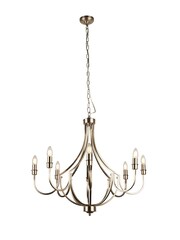 Searchlight Satin Silver Othello 8 Light Pendant Ceiling Light - Image 2 of 4