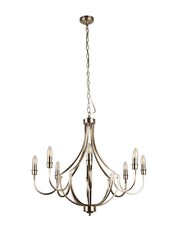 Searchlight Satin Silver Othello 8 Light Pendant Ceiling Light - Image 3 of 4