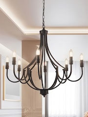 Searchlight Black Othello 8 Light Pendant Ceiling Light - Image 1 of 4