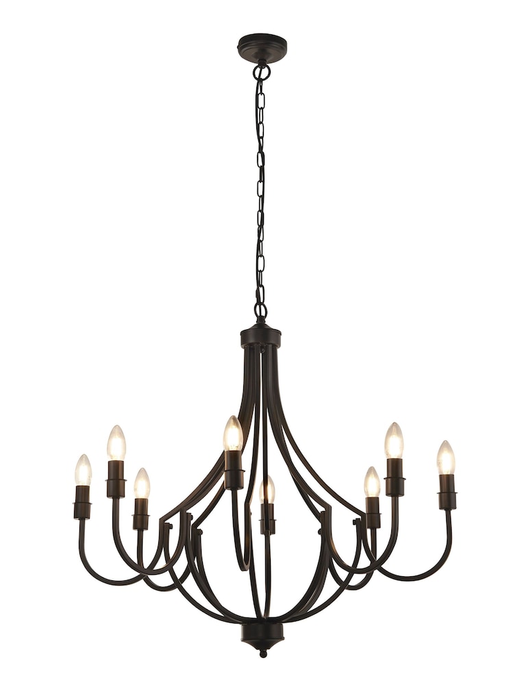 Searchlight Black Othello 8 Light Pendant Ceiling Light - Image 2 of 4