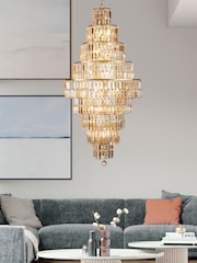 Searchlight Satin Brass Luna 13 Light Chandelier - Image 1 of 4