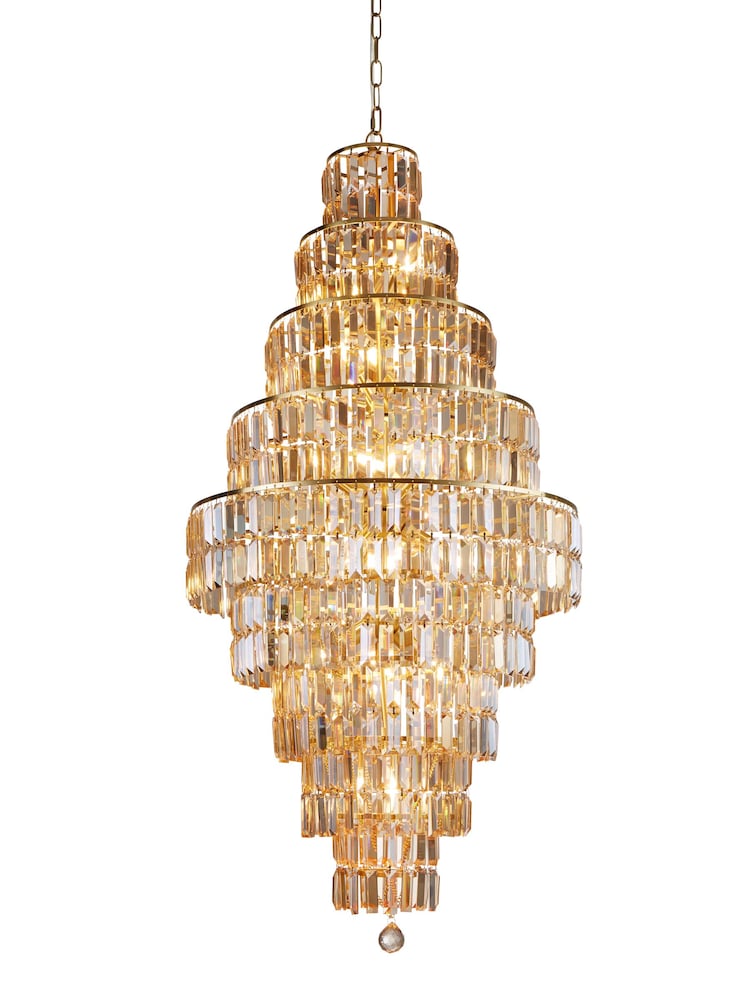 Searchlight Satin Brass Luna 13 Light Chandelier - Image 2 of 4