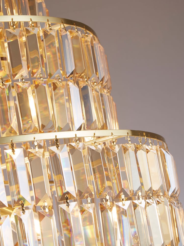 Searchlight Satin Brass Luna 13 Light Chandelier - Image 4 of 4