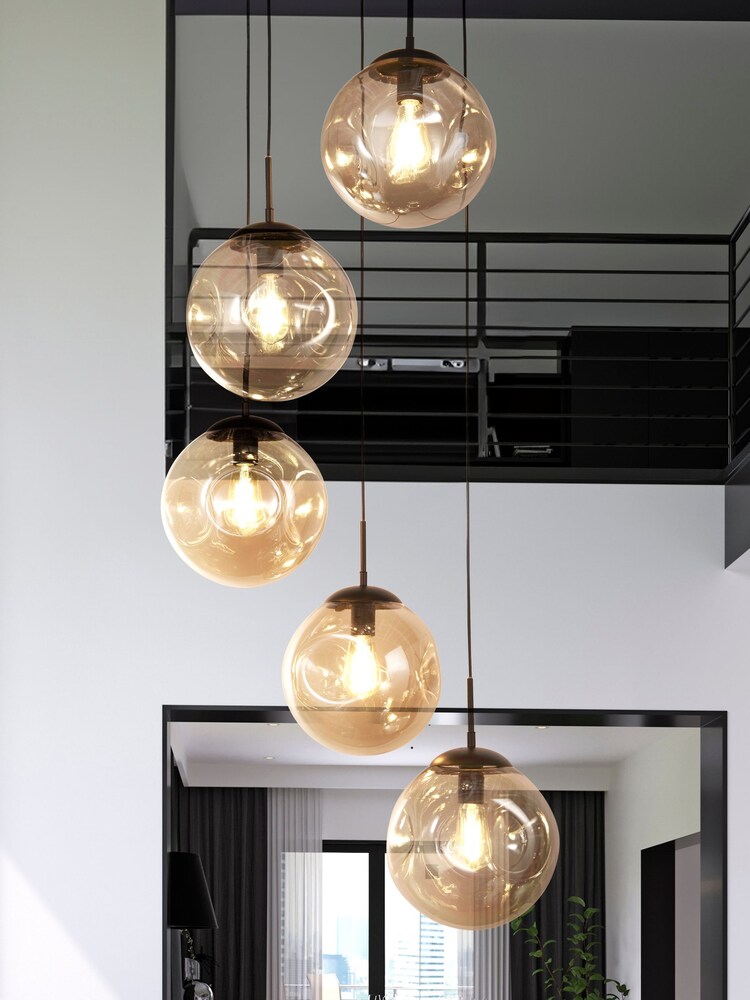Searchlight Black Terra 5 Light Multi Drop Ceiling Light - Image 1 of 4