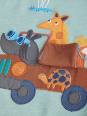 Teal Blue Short Sleeve Appliqué T-Shirt (3mths-7yrs) - Image 4 of 4