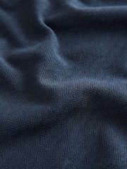 Navy Textured Short Sleeve Zip Neck Polo Shirt And Shorts Set (3mths-7yrs) - Image 8 of 9
