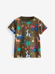 Blue/Orange Short Sleeve Appliqué T-Shirts 3 Pack (3mths-7yrs) - Image 2 of 7