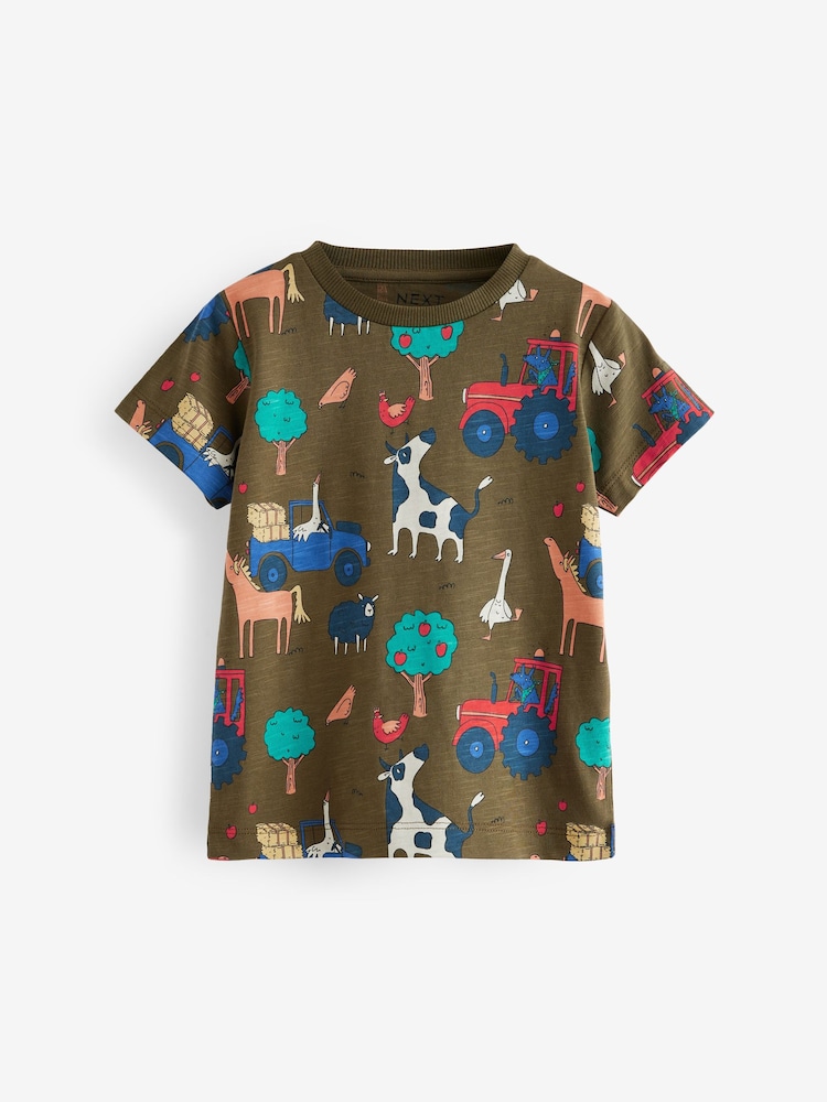 Blue/Orange Short Sleeve Appliqué T-Shirts 3 Pack (3mths-7yrs) - Image 2 of 7