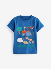 Blue/Orange Short Sleeve Appliqué T-Shirts 3 Pack (3mths-7yrs) - Image 3 of 7