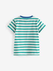 Blue/Orange Short Sleeve Appliqué T-Shirts 3 Pack (3mths-7yrs) - Image 5 of 7