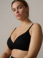 Black/White/Pastel Rose Nude Pad Non Wire DD+ Cotton Blend Ultimate Comfort Bras 3 Pack - Image 5 of 12