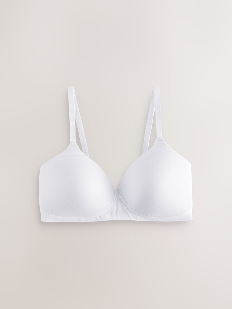 Black/White/Pastel Rose Nude Pad Non Wire DD+ Cotton Blend Ultimate Comfort Bras 3 Pack - Image 7 of 12