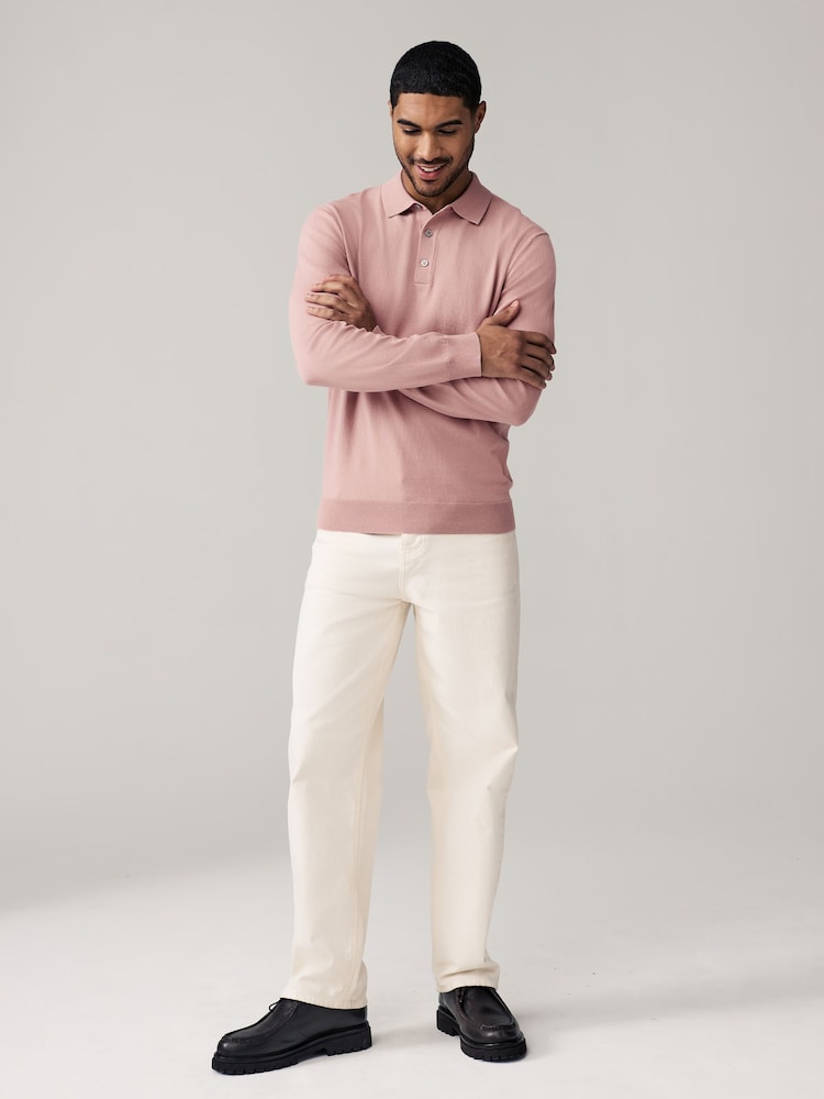 Vert sauge Vert/Rose clair - Manches longues Polos en tricot 2 Lot - Image 3 of 10