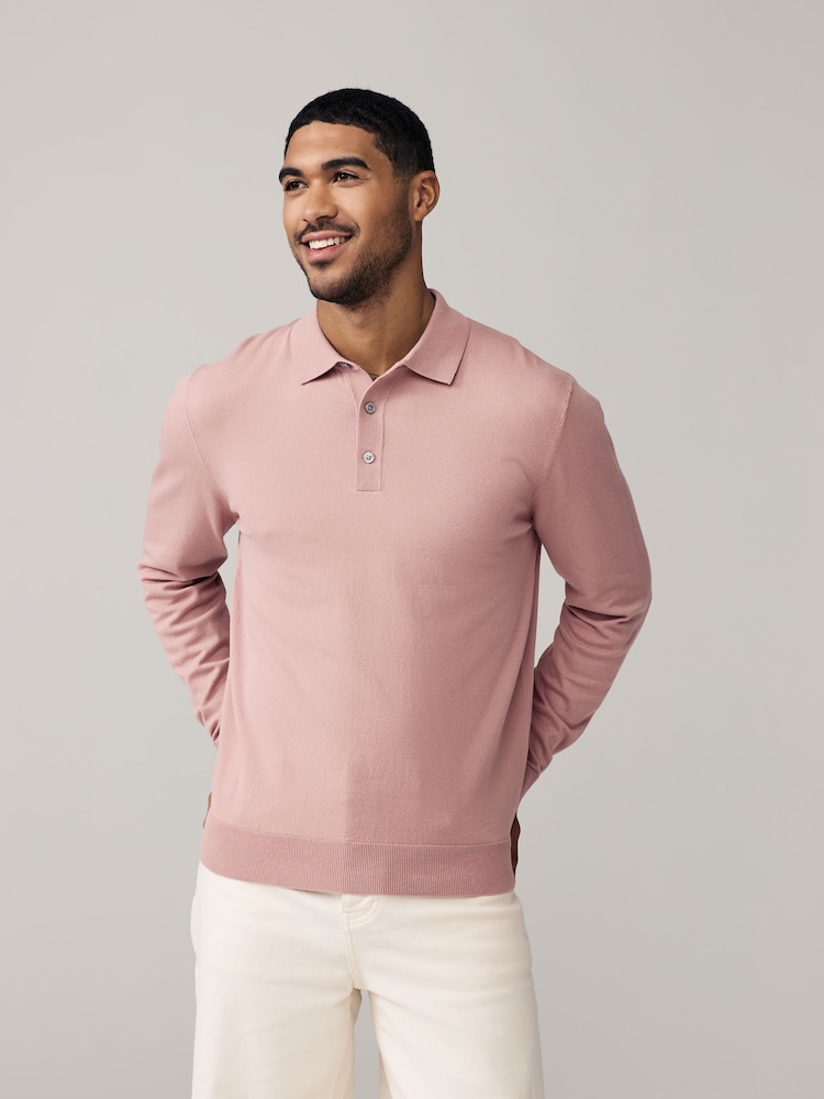 Vert sauge Vert/Rose clair - Manches longues Polos en tricot 2 Lot - Image 4 of 10