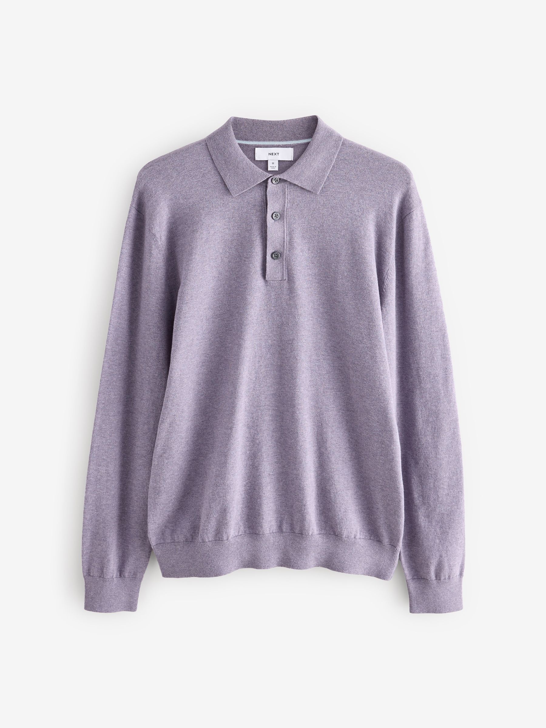 Wilson ライトパープル ポロシャツ Buy Neutral/Light Purple Regular Fit Knitted Long Sleeve Polo