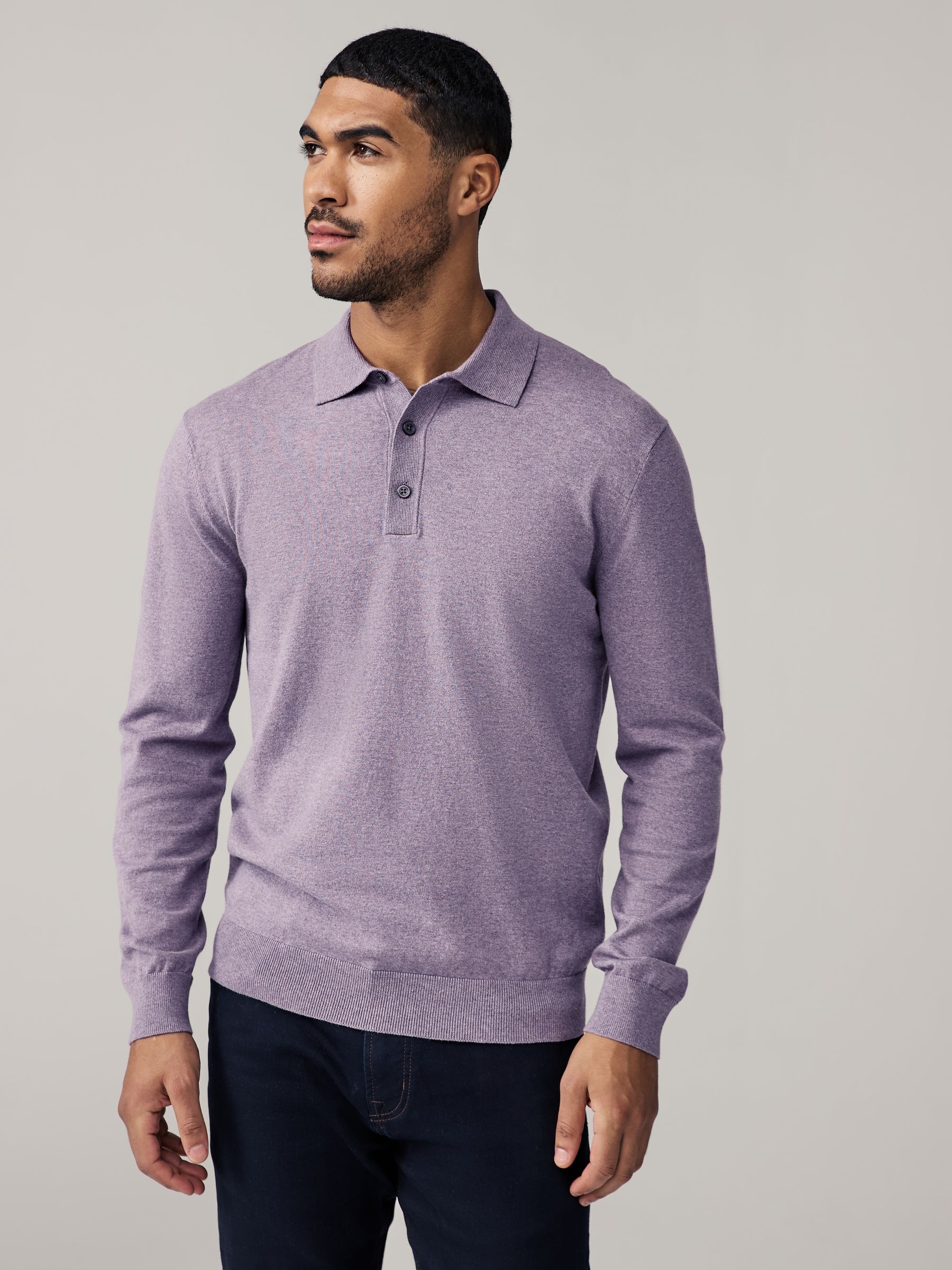 Buy Neutral/Light Purple Regular Fit Knitted Long Sleeve