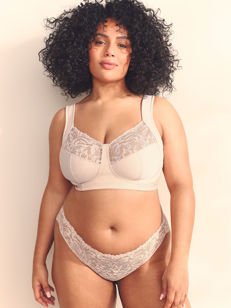 Light Pink F-K Ultimate Comfort Cup Padded Strap Non Pad Non Wired Bra with Side Support - Image 2 of 8
