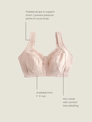 Light Pink F-K Ultimate Comfort Cup Padded Strap Non Pad Non Wired Bra with Side Support - Image 4 of 8