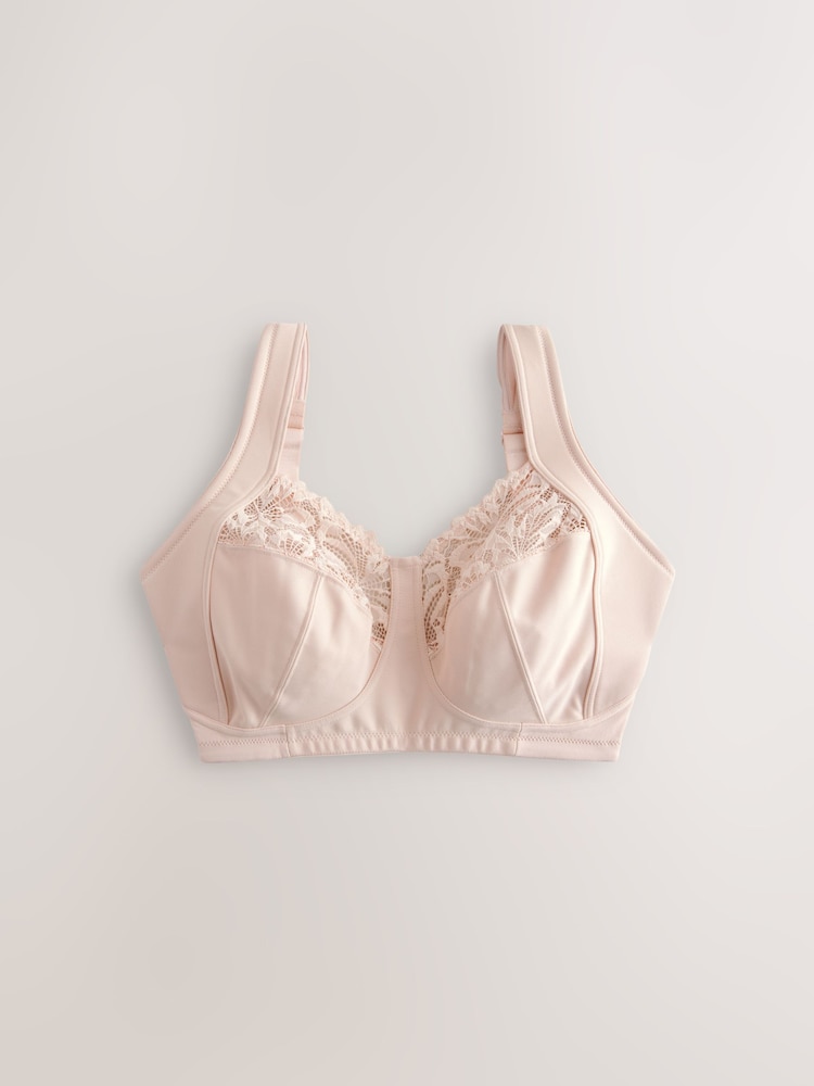 Light Pink F-K Ultimate Comfort Cup Padded Strap Non Pad Non Wired Bra with Side Support - Image 8 of 8