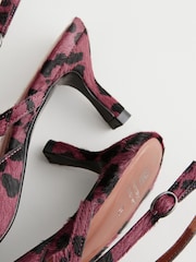 Red Forever Comfort® Leather Multi Buckle Slingback Heels - Image 10 of 11