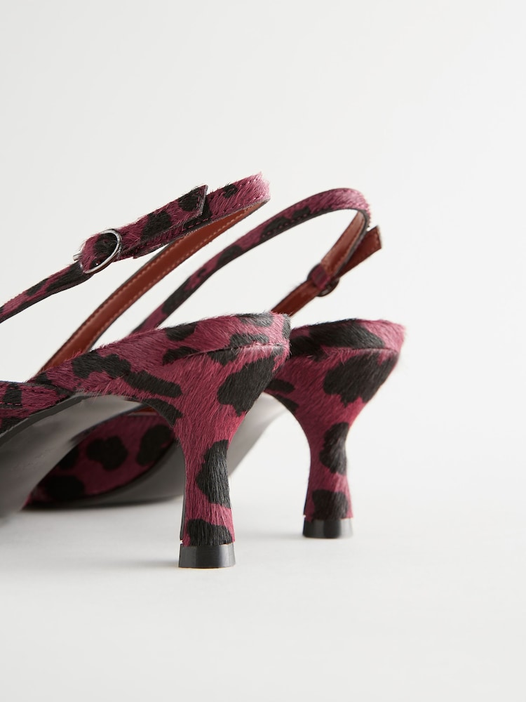 Red Forever Comfort® Leather Multi Buckle Slingback Heels - Image 11 of 11