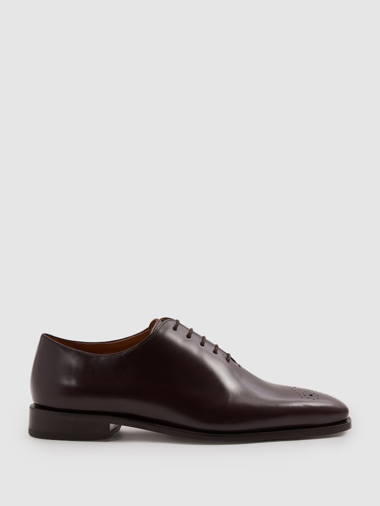Reiss Oxblood Mead Brogue Leather Brogue Detail Lace-Up Shoes - Image 1 of 5