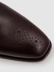 Reiss Oxblood Mead Brogue Leather Brogue Detail Lace-Up Shoes - Image 5 of 5