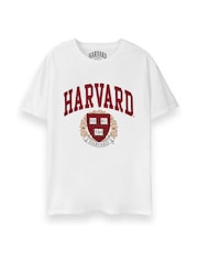 Vanilla Underground White Unisex Adults Harvard Licensed 100% Cotton T-Shirt - Image 1 of 4