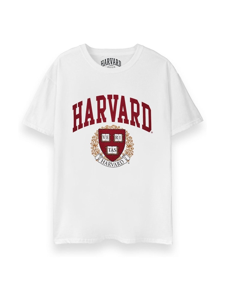 Vanilla Underground White Unisex Adults Harvard Licensed 100% Cotton T-Shirt - Image 1 of 4