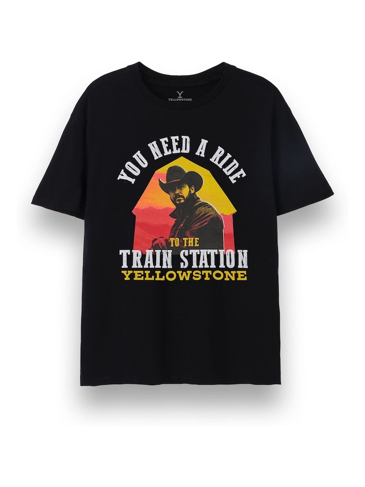 Vanilla Underground Black Mens Yellowstone Licensed T-Shirt - Image 1 of 6