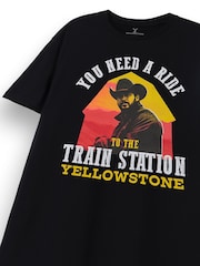 Vanilla Underground Black Mens Yellowstone Licensed T-Shirt - Image 3 of 6