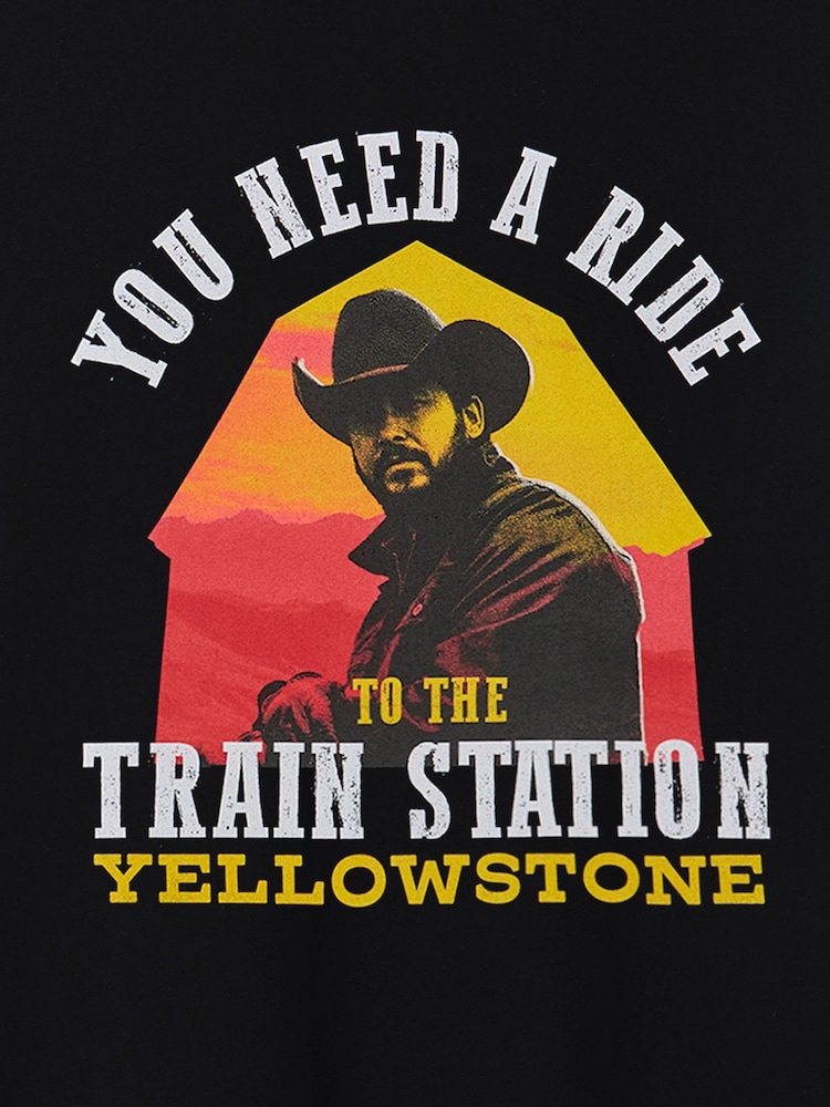 Vanilla Underground Black Mens Yellowstone Licensed T-Shirt - Image 4 of 6