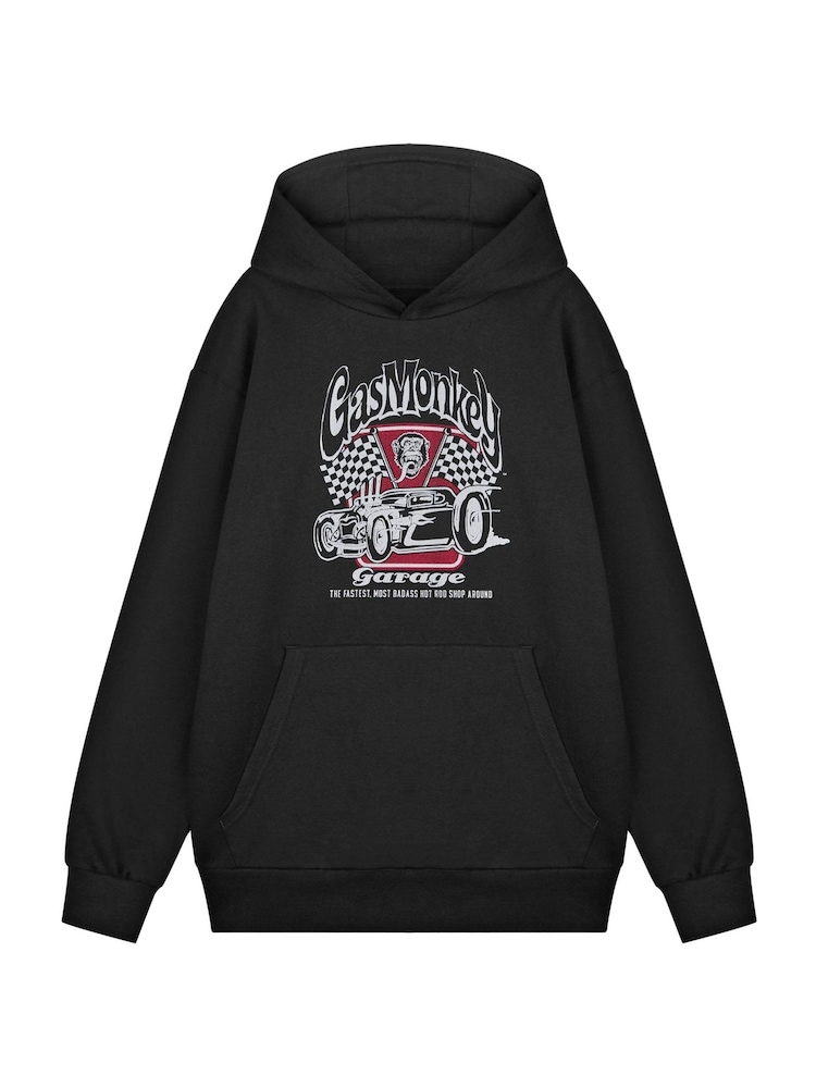 Vanilla Underground Black Mens 100% Cotton Gas Monkey Licensed Hoodie - Image 1 of 5